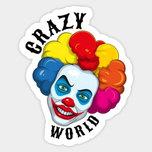 clown. crazy world Sticker